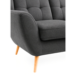 Sofa LAHTI 3-osobowa pikowana na drewnianych nóżkach