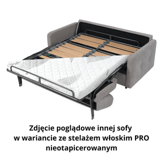Sofa ARKADIA 2,5 osobowa z funkcją spania stelaż włoski z materacem 140 cm o grubości 18 cm