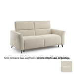 Sofa NOLA 2,5 osobowa z funkcją spania codziennego stelaż włoski z materacem 140 cm