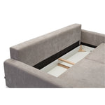 Sofa Bergen rozkładana z pojemnikiem na metalowych nóżkach