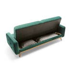 Sofa NOVA rozkładana z pojemnikiem na drewnianych nóżkach