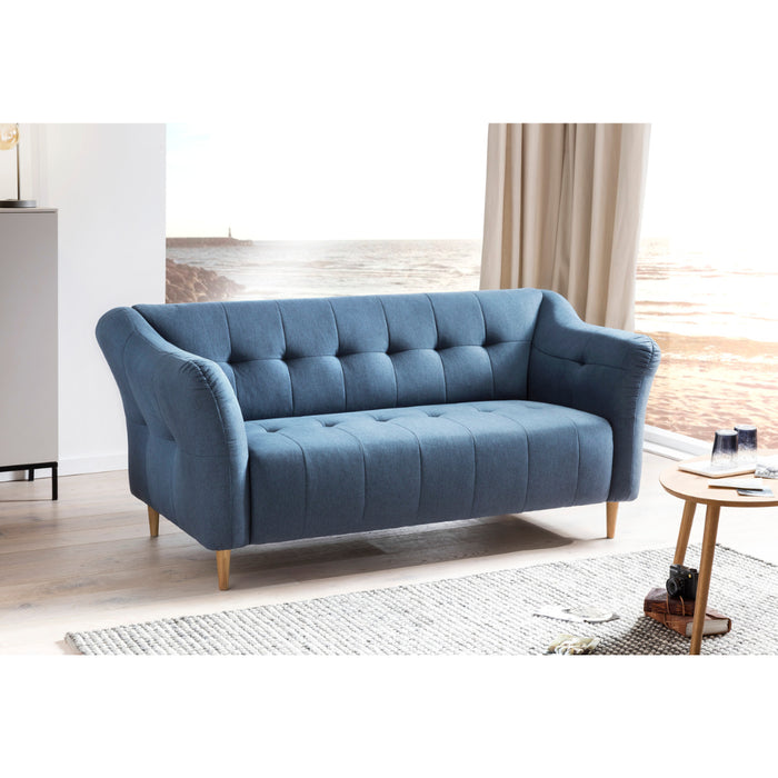 Sofa SORAYA 2,5-osobowa pikowana na drewnianych nóżkach