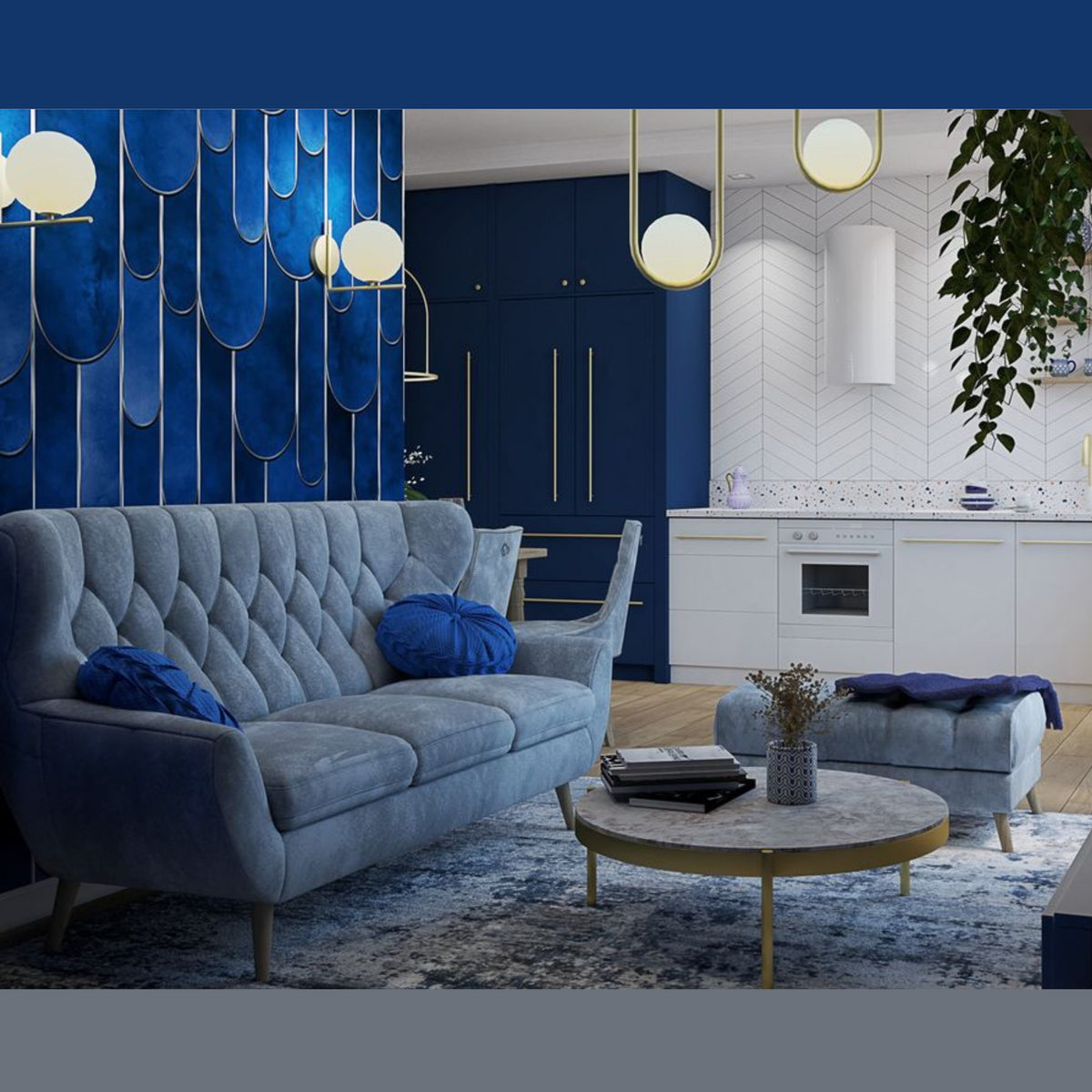 Fotel uszak VOSS pikowany na drewnianych nóżkach