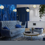 Fotel uszak VOSS pikowany na drewnianych nóżkach