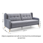 Wersalka FLOPP rozkładana z pojemnikiem na drewnianych nóżkach