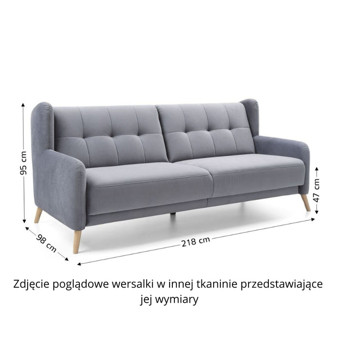 Wersalka FLOPP rozkładana z pojemnikiem na drewnianych nóżkach