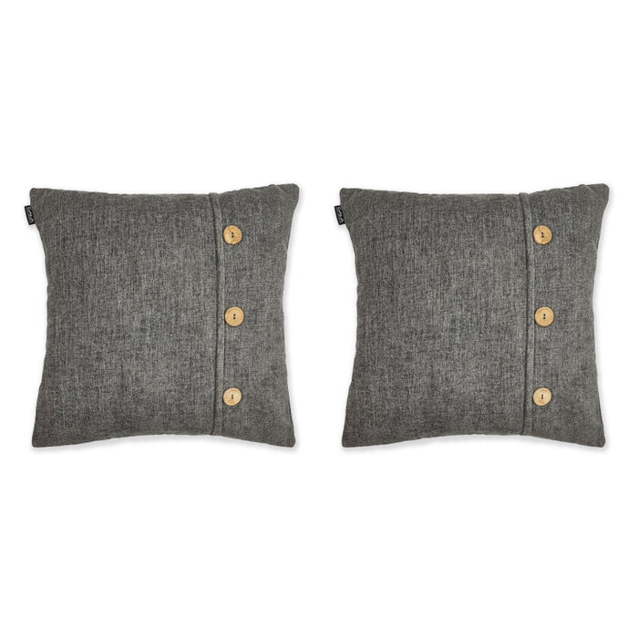 Set of 2x Good Night decorative pillows with buttons 45x45 cm