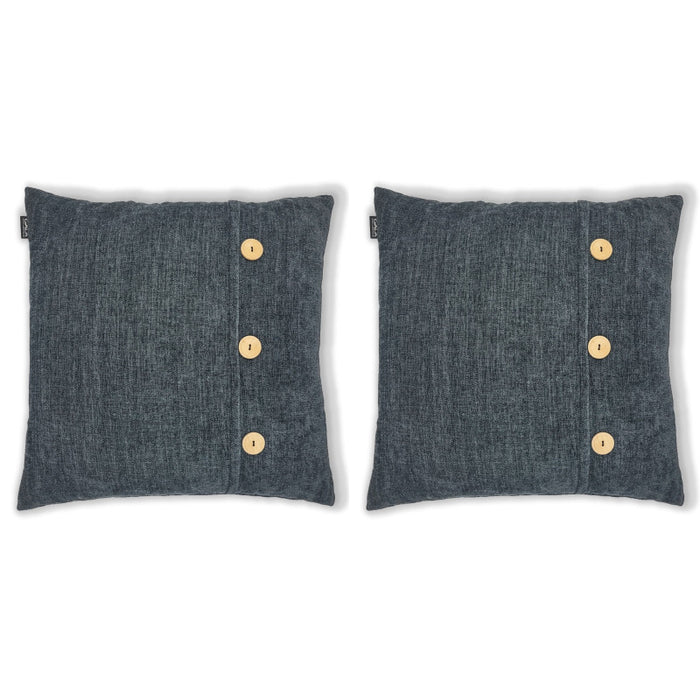 Set of 2x Good Night decorative pillows with buttons 45x45 cm